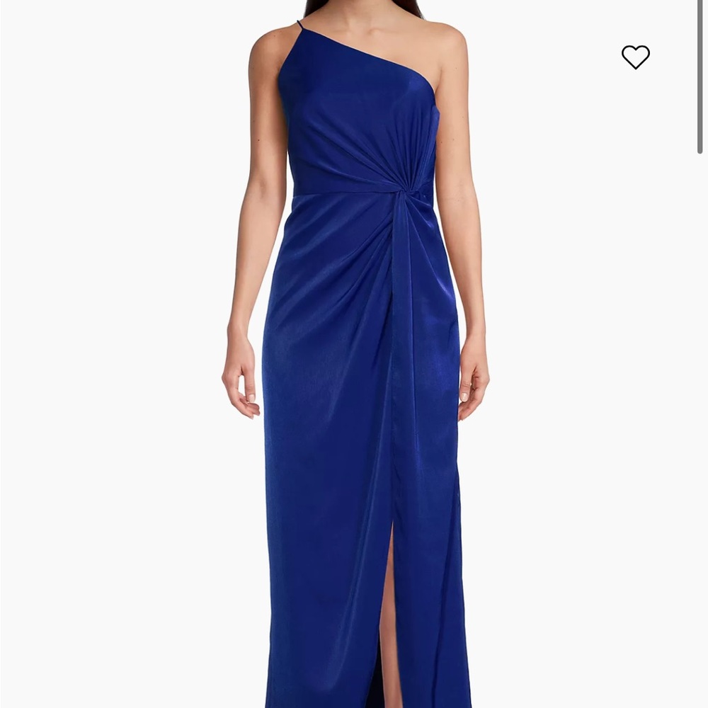 Elegant One-Shoulder Blue Dress